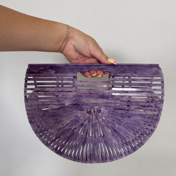 Cult Gaia Acrylic Ark Clutch Bag Purse Lavender HTF Excellent condition - Picture 2 of 6